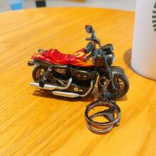 1pc Cool Alloy Motorcycle Shaped Keychain, Creative Car Key Chain Pendant, Bag Charm, Unique Couples Gift, Movable - Multicolor - View 6