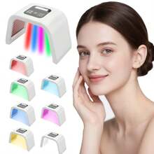 Mother's Day Gift, New Type Of Soothing Facial Beauty Device, Seven-Color LED Light Therapy Soothing Mask, Home Skincare LED Light Therapy Tool, Suitable For Facial, Neck Care And Full-Body Care, Suitable As A Gift For Beautiful Female Friends And Mothers. - 美規A型插(110-127V) - 查看 3