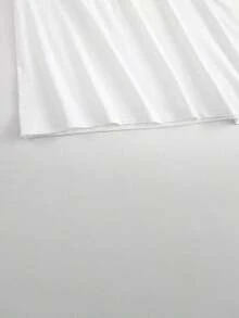 100% Cotton Women's T-Shirt With White And Blue Shell Print, Round Neck, Everyday Top For Beach Outfits, Parties, Leisure Wear, Spring/Summer T-Shirt, Summer Outfit, Short-Sleeved Shirt, Relaxed Fit - White - View 5