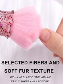 1pc Flower-Shaped Nail Dust Cleaning Brush With Acrylic Crystal Handle - Soft, Fluffy Gradient Bristles Remove Nail Dust Or Can Be Used As A Makeup Brush Tool - Suitable For Home Salon And Professional Nail Tool Use. Nail Supplies - Multicolor - View 5