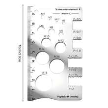 1pc 304 Stainless Steel Screw Measuring Ruler, Screw & Bolt Measurement Caliper, Durable, Precise Thread And Distance Measurement Scale, Screw Nut Gauge, M12 Precision Distance Diameter Caliper