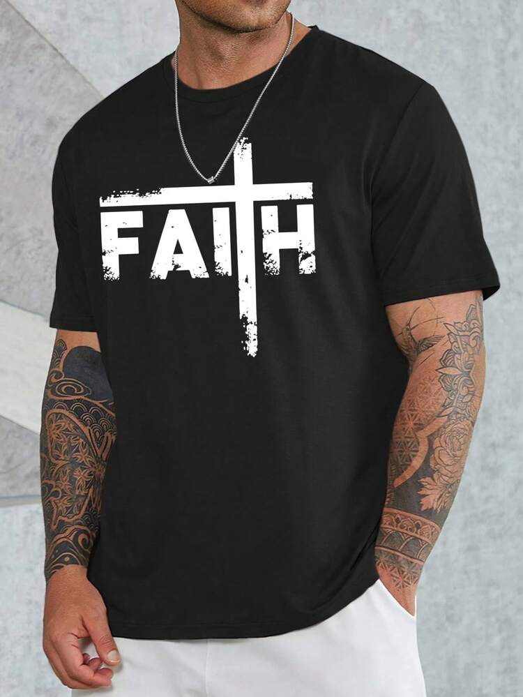 Camiseta casual deportiva de algodón suave: cuello redondo, estampados humorísticos o letras sencillas, ideal para uso diario - Negro 25 - Añade 1
