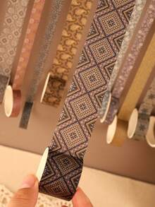 25片/盒 星空油画箔纸胶带，适用于日记本、文具、美纹纸胶带（0.19英寸~1.18英寸） - 彩色 - 查看 6