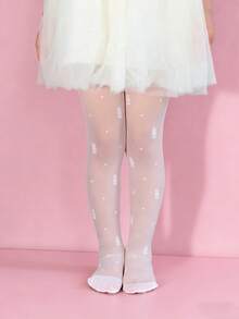 3条装女童/幼儿兔子图案防晒紧身裤，夏季户外活动百搭打底裤 - 彩色 - 查看 4