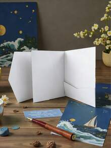 25pcs Tri-Fold Blank Pocket Wedding Invitation Envelopes, DIY Multipurpose Craft Paper Envelopes Suitable For Letters, Postcards, Wedding Invitations, Elegant Folding Invitation Envelopes With Pocket - Perfect For Weddings, Birthday Events 5*7 Inch Invitations, Pocket Invitations, Customizable Invitations, Best Gifts, Wedding Decorations, Home Decor, Room Decor, Party Favors, Bridal - Multicolor - View 7