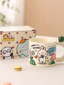 可爱卡通熊动物系列陶瓷马克杯，耐热光滑宽口咖啡杯，创意家居日常饮具，生日、感恩节、圣诞节、家庭聚会等场合送给朋友、情侣的完美礼物。 - 彩色 - 查看 15