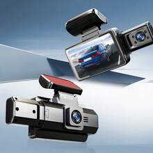 Vavupo 双通道行车记录仪：这款多功能车载DVR配备可旋转车载镜头、1080P高清、循环录像、夜视功能、3英寸IPS屏幕以及全方位保护您的行车安全。内置150mAh电池。 - A - 查看 10