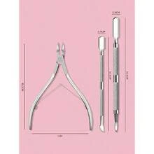 3pcs Stainless Steel Nail Cutter Clipper Cuticle Nipper Set With Dead Skin Pusher Nail Remover Tools,Nail Supplies,Nail Tools,Nail Art Tools,Back To School,Nails,Nail Tools For Press On Nails - Bạc - Xem 3