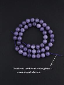 1 String Natural Purple Agate Round Beads With Spacer Beads, Suitable For Handmade Bracelets, Necklaces And Other DIY Jewelry Design, Available In 4mm, 6mm, 8mm And 10mm Sizes - Purple - View 13