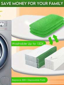 1/3/6 Pieces Of Reusable Ultra-Fine Fiber Mop Pad, High Quality Mop Refill Pads, Super Absorbent And Durable Wet/Dry Cleaning Cloth, Gray Polyester, With White Edge Round Design, With Elastic Band Design, Compatible With Most Flat Mops - Multicolor - View 4