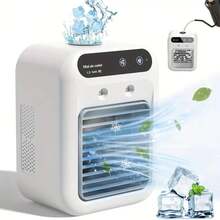 Quạt làm mát không khí bay hơi dung tích 500ml, hoạt động êm ái, sạc USB, 9 cánh quạt lưu lượng gió cao, dung lượng pin: 1800mAh. - Nhiều màu - Xem 1