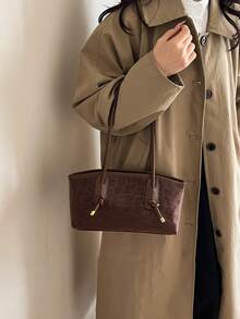 复古小众豹纹女式手提包，新款通勤单肩腋下包，个性化INS风时尚托特包 - 彩色 - 查看 10