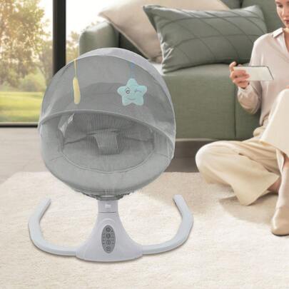 GDAE10 Elektrische Babyschaukel Elektrischer Baby-Schaukelstuhl mit Fernbedienung Babywippe mit Bluetooth Leichte Babyschaukel für Weniger als 39.68 Pfund 0-18 Monate