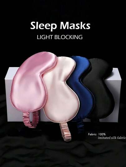Sleep Eye Masks Effective Shading Breathable Blindfold Imitated Silk Eye Patch With Elastic Strap Blackout Elastic Travel Nap Eye Mask Suitable For Men And Women For Sleeping Daily Eye Care Relieve Eye Fatigue Ideal For Relaxation Travel Dormitory Insomnia And Business Trips Travel Home Essentials