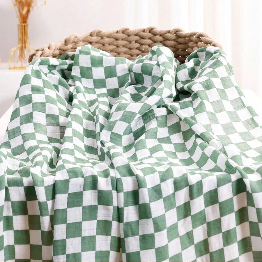 1条超柔软婴儿棉纱布襁褓毯，睡眠及旅行适用 - 彩色 - 查看 1