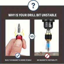 重型磁性钻头延长杆套装 - 配有快拆套筒夹头适配器、符合人体工程学的红色手柄和坚固耐用的结构。适用于电钻、工具、螺丝螺母拆卸、工业设备拆卸、DIY 工具项目、汽车维修机械配件。 - 多款式 - 查看 6