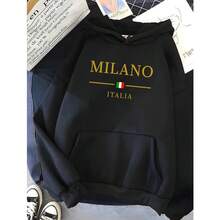 Milano Italia Unisex Kangaroo Hoodie, Jacket, Cold Weather Sweatshirt, Sweater - 黑色 - 查看 2
