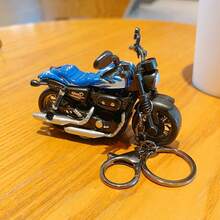 1pc Cool Alloy Motorcycle Shaped Keychain, Creative Car Key Chain Pendant, Bag Charm, Unique Couples Gift, Movable - Multicolor - View 1