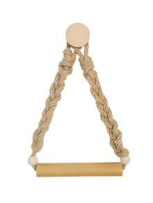 Wall-Mounted Hemp Rope Toilet Roll Paper Holder, Non-Perforated Toilet Hemp Rope Roll Paper Holder, Kitchen Wall-Mounted Roll Paper Holder With Hooks, Suitable For Replacing Rolls-Modern Home Fashion Bathroom Accessories - Brown - View 13