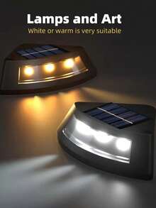 4/1pc Outdoor Waterproof Solar Powered Step Lights, Pathway Lights, Deck Lights, Automatic On/Off Landscape Lights For Yard, Driveway, Garden, And Enhance Outdoor At Night - black - View 4