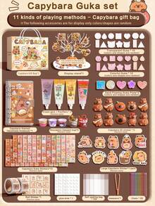 Girls DIY Craft Set, Includes Notebook, Sticker Making Kit, Fake Cream Glue And Decorative Accessories, Children's Toy Stationery Gift Box, And A Complete Cream Sticker Gift Box. This Fun DIY Sticker Craft Set Is Suitable For Children Of All Ages, Can Be Used As Birthday, Christmas Or Holiday Gifts.