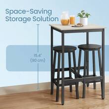 Bar Table, Tall Kitchen Table For Breakfast, Dining Room Table - Vintage White and Black - View 11