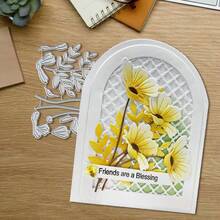 Creative Flower Cutting Dies, DIY Scrapbooking Album And Embossing Stencil, Greeting Card Making Tool, Card Paper Cutting Crafts ,Gift Card Making Template Die Cuts. - Silver - View 3