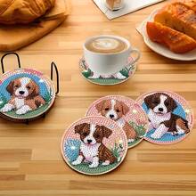 8 buc model emoționant de cățeluș 5D DIY Diamond pictură suporturi set cu suport, stras strălucitor art covorașe pentru decor confortabil acasă și cadouri pentru iubitorii de câini - Multicolor - Vizualizare 5