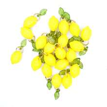 50pcs/Bag Acrylic Lemon Leaf Pendant DIY Bracelet, Phone Chain, Fruit Charm, Earrings, Jewelry Accessories