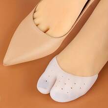 1 Pair Silicone Gel Toe Protectors, Blister Guards For Ball Of Foot, Metatarsal, Ballet Pointe - Comfortable Foot Care Covers, Feet Care Products - [白色的] - 查看 1