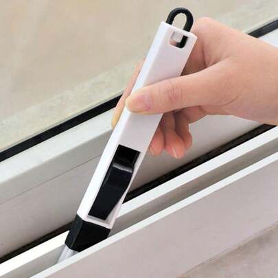 1pc Window Cleaning Brush, Screen Cleaning Tool, Keyboard Gap Small Brush, Glass Slit Brush With Dustpan