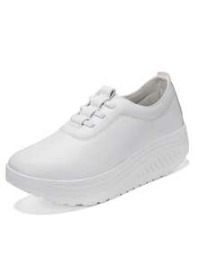 新款女士跑步鞋、休闲鞋、护士鞋、摇滚鞋底、时尚设计、多功能、轻便、舞蹈鞋、旅行鞋 - 白色 - 查看 8