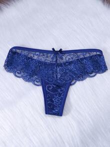 3Pcs/Set Sexy Lace Thongs Underwear Low-Rise Panties For Woman - Multicolor - View 4