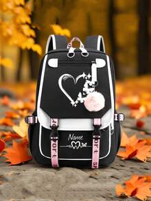 This Personalized Mini Cute And Fashionable Simple Solid Color Casual Backpack Is The Perfect Choice For The New School Year. You Can Even Customize It With Your Own Name. It Is Great For School, Daily Commuting, Shopping Or Travel. It Also Makes A Perfect Birthday, New Year Or Holiday Gift For Friends, Daughters Or Sons. The Print Pattern Placement Is Random. - Multicolor - View 5