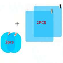 4pcs Car Rearview Mirror Protective Film Side Windows Sticker, Anti Fog Glare Rainproof Waterproof Mirror Film Clear Nano Coatin - A - View 4