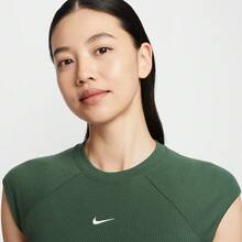 Nike 女士 AS W NSW CHILL 针织罗纹短袖上衣 针织无领短袖T恤 TIF0243-323 - 綠色 - 查看 3