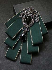 1 Set Of High-End Fashion Bow Tie, Brooch, Bowknot Pin And Lapel Flower.With Elastic Band Easy Wear And Removal.Suitable Parties, Nightclubs And Weddings To Pair With Suits. - 彩色 - 查看 5