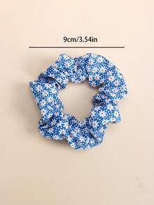 5个/套蓝色碎花、波点、格子发圈 - 3种款式：波点、格子、雏菊 - 适合女孩，适合日常、派对、复古、甜美和校园风格 - 彩色 - 查看 10