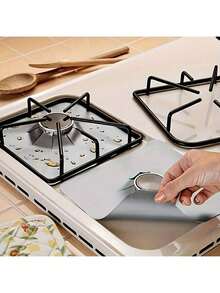 1/4/8/12pcs Gas Stove Burner Covers - 0.1mm Non-Stick Heat Resistant Reusable & Washable Trimmable Kitchen Stove Protector Mats