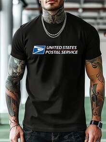 United States Postal Service Graphic T-Shirt For Men - Bold Eagle Emblem Print, Stylish Casual Wear, Perfect For Everyday Use Or Gift For  Fans - 風格 - 查看 1