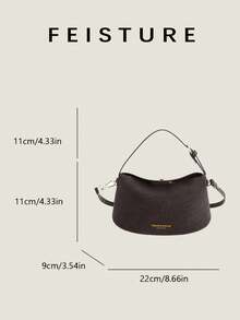 1 pieza Bolso de hombro cruzado de mujer de unicolor de piel de PU, bolso de mano mate de moda con correa ajustable, adecuado para viajes, compras, citas, un regalo ideal para mujeres, adolescentes, estudiantes universitarios, principiantes y mujeres trabajadoras - Café - Ver 8