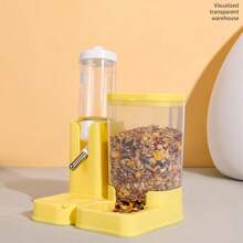 1pc Hamster Feeder & Water Bottle 2-In-1 Dual Use Small Pet Guinea Pig Feeding Bowl - Multicolor - View 13