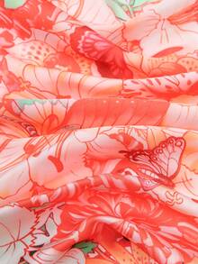 1条简约印花70厘米方形围巾，新款春季女士头巾，多功能腰带、头巾、发带、头巾、时尚领巾 - 彩色 - 查看 4