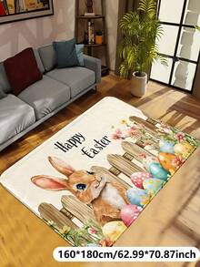 1pc Classic Rectangular Faux Cashmere White Base Area Rug, Soft & Comfortable Material, Fade Resistant After Repeated Washing, Crease Resistant When Folded, Suitable For Living Room, Bedroom, And Other Room Decor - Multicolor - View 12