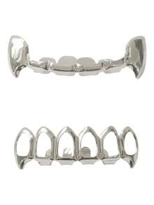 1 Set Cute Fang Tooth Hollow Tooth Jewelry, Unisex Tooth Grillz For Festivals, Parties, Daily Wear