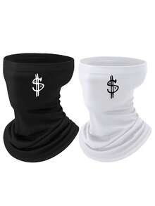 1/2个装男女通用印花拉法帽面罩，适合日常使用、户外旅行、徒步、滑雪、骑摩托车等。 - 彩色 - 查看 9