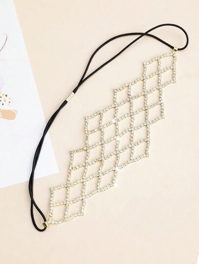 1 pieza Elegante banda elástica para el cabello con rhinestones, adecuada para uso diario, salidas, fiestas, bailes, viajes, ocio, Día de la Madre, San Valentín, banquetes, accesorio decorativo de moda y de alta gama para el cabello