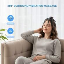 FollowBreak جهاز مساج فروة الرأس كهربائي قابل للشحن محمول، 3 أوضاع اهتزاز، 300 ملي أمبير، 10 عقد تدليك، أداة تدليك شخصية للاستخدام المنزلي والمكتبي - متعدد الألوان - مشاهدة 5