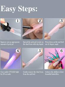 150Pcs Butterfly False Nail Forms - Reusable Clear Nail Tips Extension Forms For Acrylic Gel Nails, No Paper Forms Quick Application Nail Stencils, 6 Sizes Salon Professional Nail Art Supplies - Clear - View 3