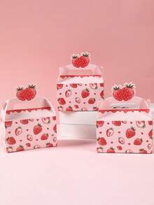 4 cajas de regalo con temática de fresa, decoraciones de fiesta de cumpleaños con temática de fresa, cajas de embalaje de regalo, bolsas de embalaje de regalo, decoraciones para baby shower, decoraciones para fiesta de revelación de género, cajas de recuerdos para fiesta de 1er cumpleaños, decoraciones de cumpleaños en rosa, decoraciones para fiesta de princesa, decoraciones para boda, decoración dulce de fresa, decoraciones de verano feliz, recuerdos para fiesta de baby shower - fresa - Ver 6